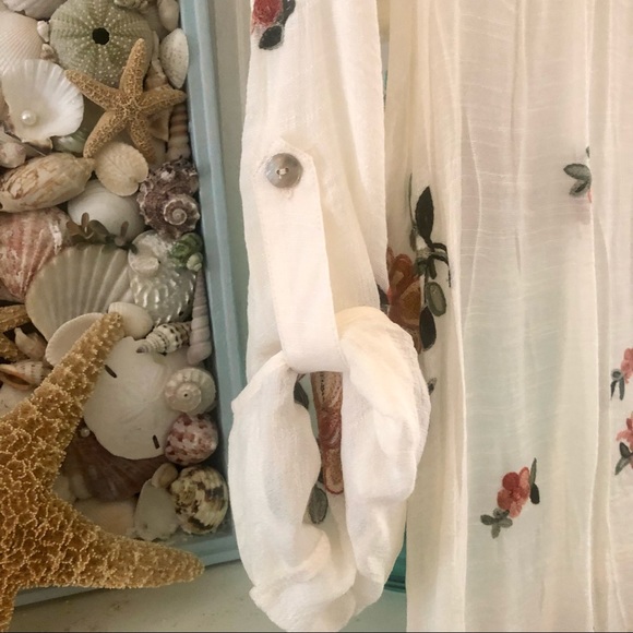 NWT Anthropologie Boho Style Embroidery Sheer Top - Picture 4 of 10